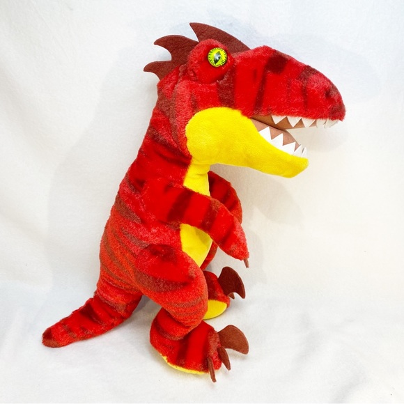 Build A Bear Red Yellow Raptor Dinosaur BAB 20” Plush Stuffed Animal I ROAR!! - Picture 4 of 8